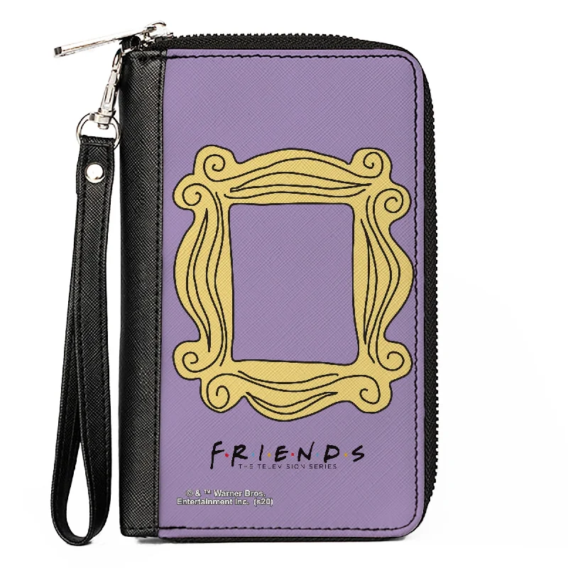 Eco-friendly money clips made from sustainable materialsWomen's PU Zip Around Wallet Rectangle - Friends Monica's Peephole Frame Lavender Yellow Eco-friendly money clips made from sustainable materialsWomen's PU Zip Around Wallet Rectangle - Friends Monica's Peephole Frame Lavender Yellow