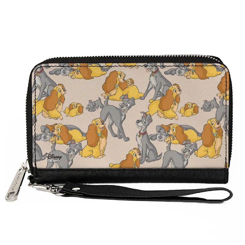 Elegant money clips for weddingsWomen's PU Zip Around Wallet Rectangle - Lady and the Tramp with Puppies Poses Pink Elegant money clips for weddingsWomen's PU Zip Around Wallet Rectangle - Lady and the Tramp with Puppies Poses Pink