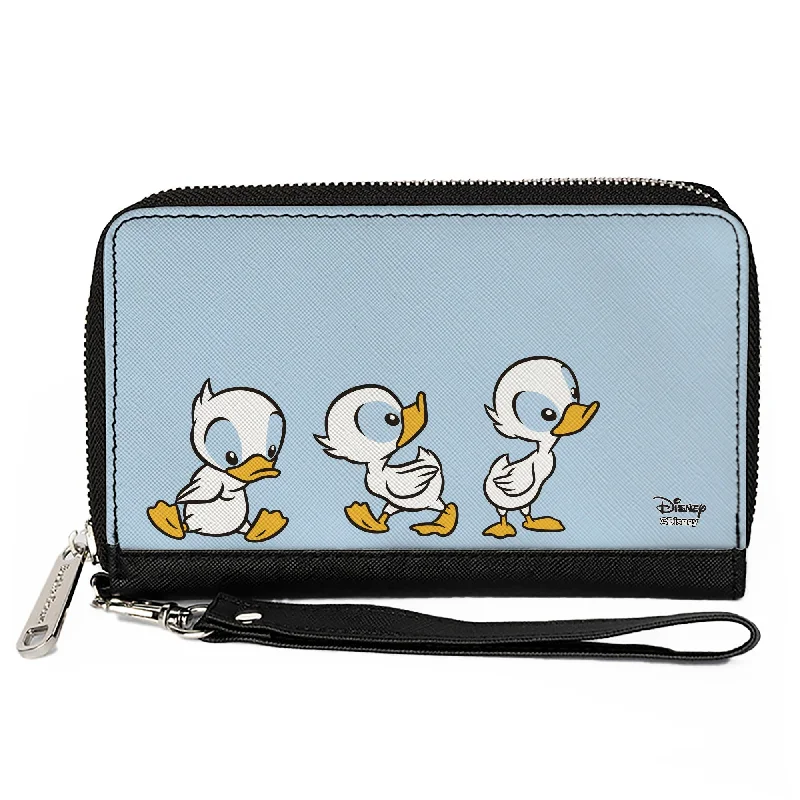 Custom money clips for corporate giftsWomen's PU Zip Around Wallet Rectangle - Lilo & Stitch 3-Ducklings Pose Baby Blue