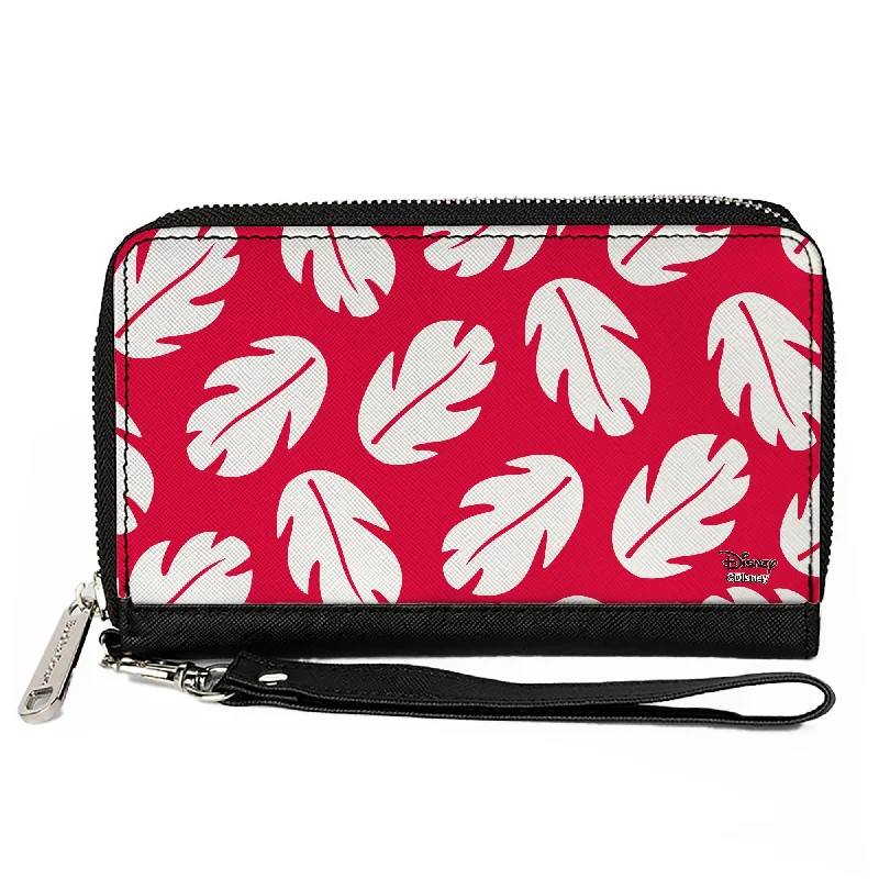 Custom money clips for corporate giftsWomen's PU Zip Around Wallet Rectangle - Lilo & Stitch Bounding Lilo Dress Leaves Red White