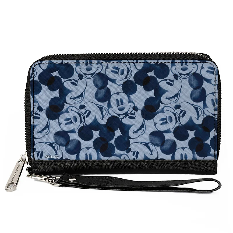 Slim money clips for minimalist walletsWomen's PU Zip Around Wallet Rectangle - Mickey Mouse Expression Impressions Stacked Gray Blues Slim money clips for minimalist walletsWomen's PU Zip Around Wallet Rectangle - Mickey Mouse Expression Impressions Stacked Gray Blues