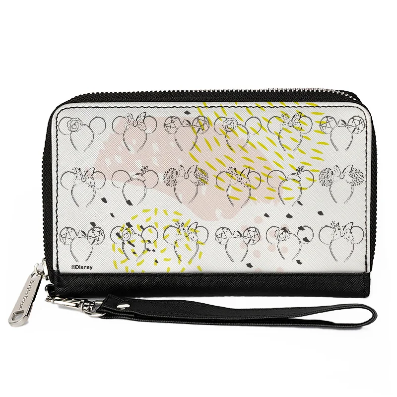 Best money clips for cash and cardsWomen's PU Zip Around Wallet Rectangle - Minnie Mouse Ears Sketches White Pinks Grays Best money clips for cash and cardsWomen's PU Zip Around Wallet Rectangle - Minnie Mouse Ears Sketches White Pinks Grays