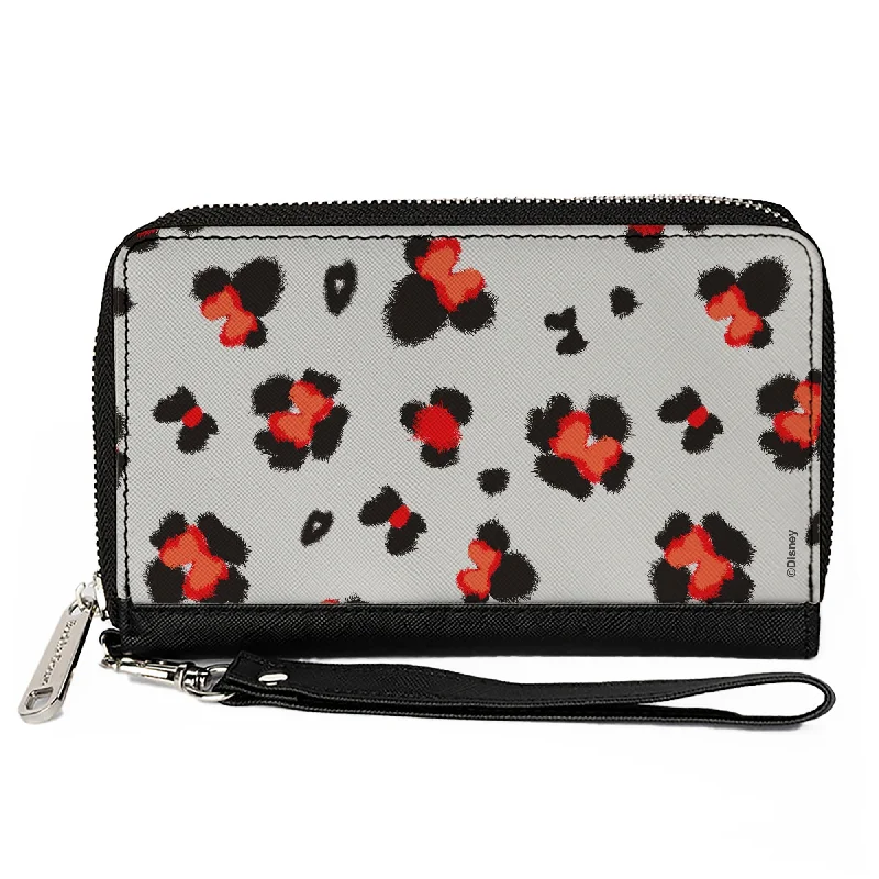 Best money clips for cash and cardsWomen's PU Zip Around Wallet Rectangle - Minnie Mouse Leopard Print Icon Gray Black Red Best money clips for cash and cardsWomen's PU Zip Around Wallet Rectangle - Minnie Mouse Leopard Print Icon Gray Black Red