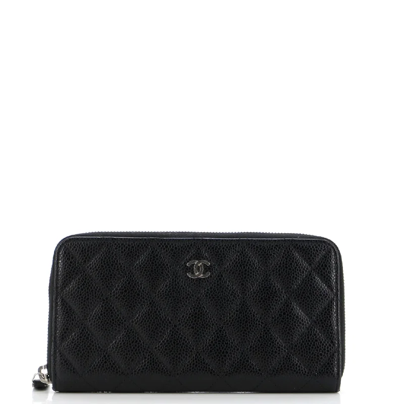 Custom money clips for corporate giftsZip Around Wallet Quilted Caviar Long