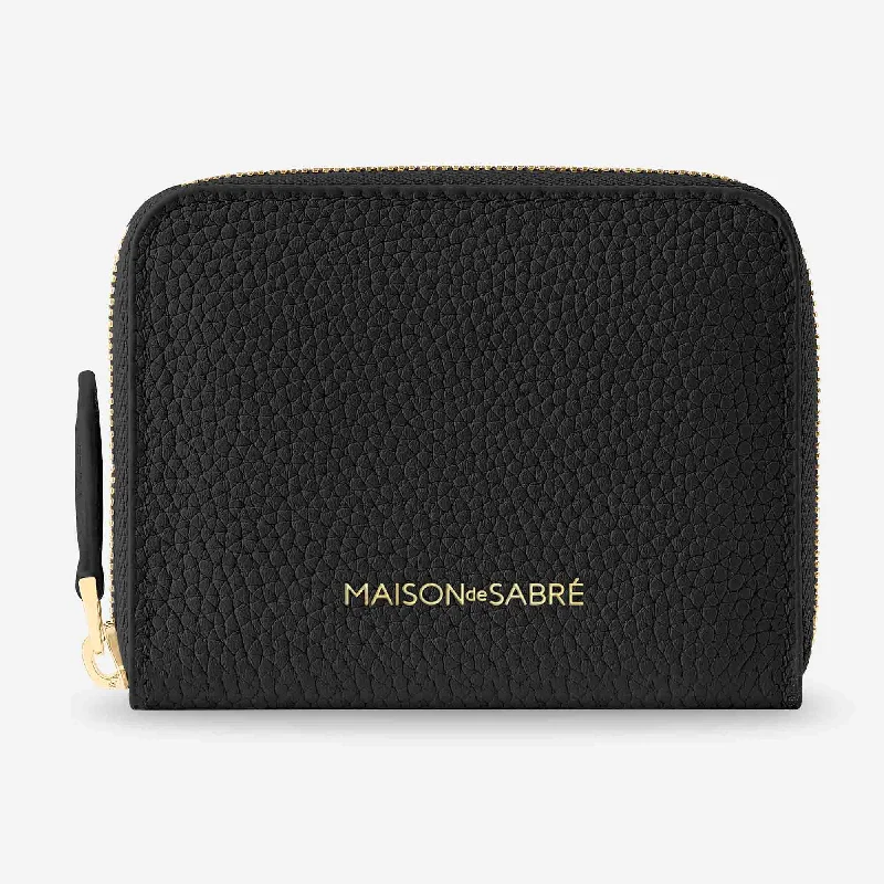 Luxury leather money clips with card slotsZipped Wallet - Black Caviar