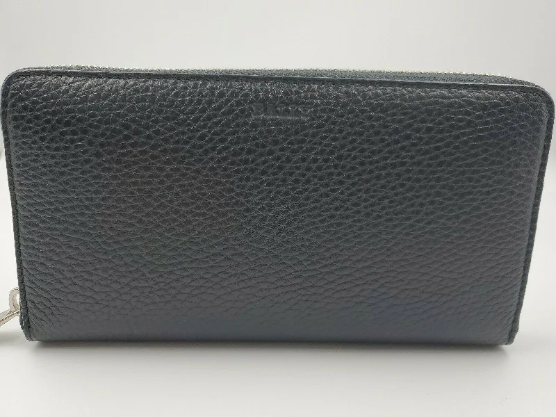 Bally Selen Men's 6219458 Zip Around Black Calf Leather Wallet
