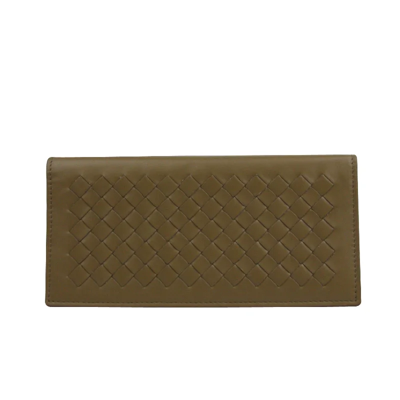 Bottega Veneta Men's Woven Long Leather Bifold Wallet