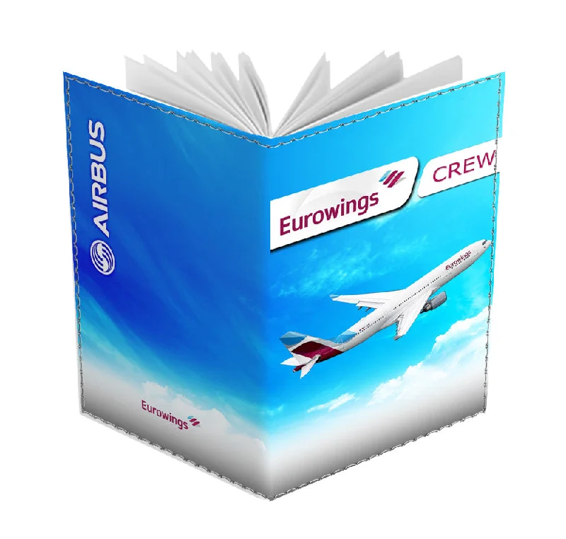 Vintage-Style Passport Covers & Wallets with Brass Hardware for Retro EnthusiastsEurowings A330 CREW - Passport Cover