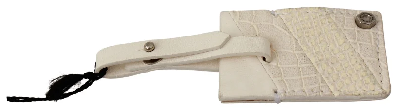 GF Ferre Luggage Tag Branded Leather Patterned Men's Keychain