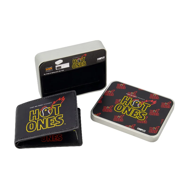HOT ONES LOGO Bifold Wallet, Slim Wallet with Decorative Tin for Men and Women