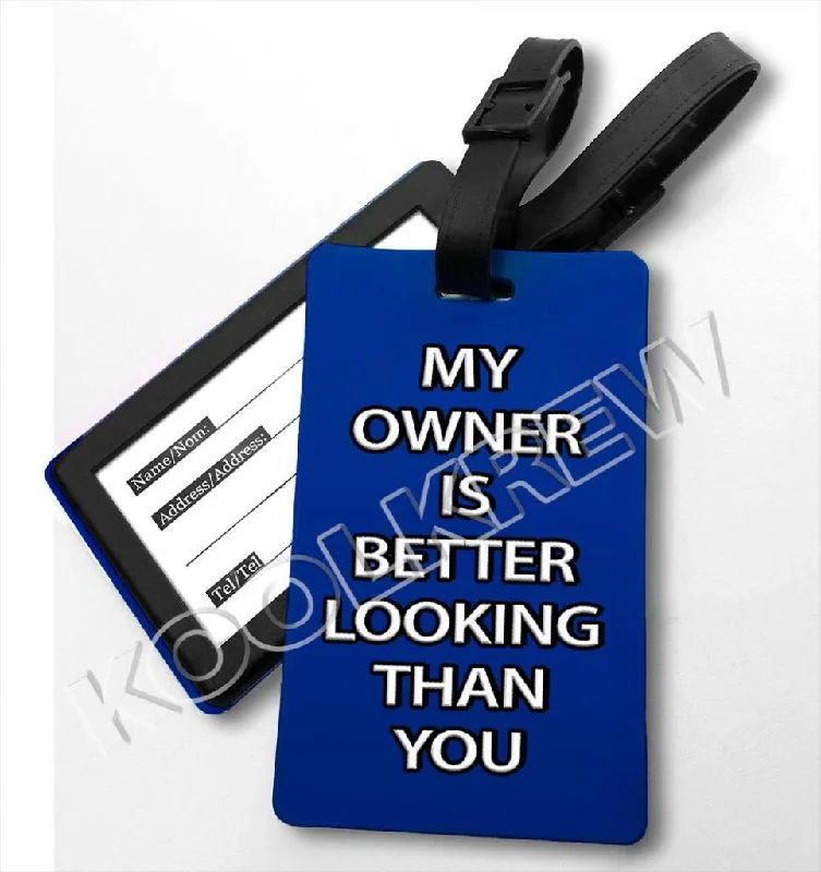 Minimalist Carbon Fiber Passport Covers & Wallets for Modern MenMy Owner Is Better Looking Than You-2D Rubber Tag Minimalist Carbon Fiber Passport Covers & Wallets for Modern MenMy Owner Is Better Looking Than You-2D Rubber Tag