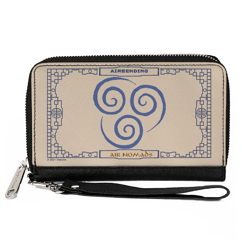 PU Zip Around Wallet Rectangle - Avatar the Last Airbender AIRBENDING AIR NOMADS Icon Cream Blues PU Zip Around Wallet Rectangle - Avatar the Last Airbender AIRBENDING AIR NOMADS Icon Cream Blues