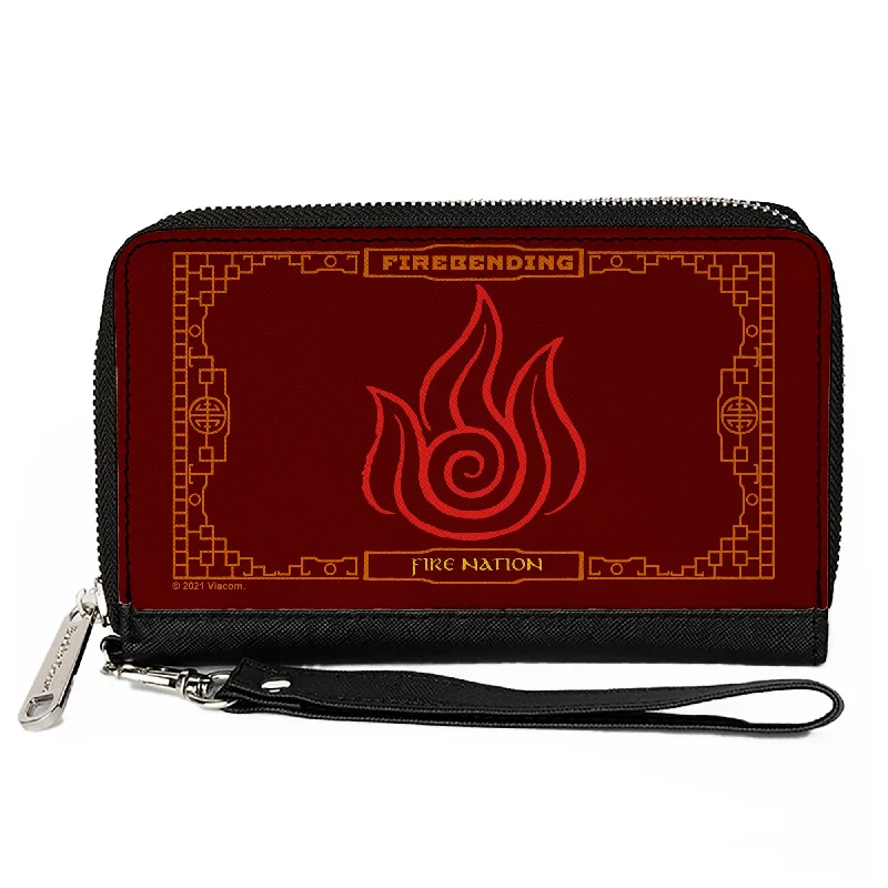 PU Zip Around Wallet Rectangle - Avatar the Last Airbender FIREBENDING FIRE NATION Icon Reds Orange PU Zip Around Wallet Rectangle - Avatar the Last Airbender FIREBENDING FIRE NATION Icon Reds Orange