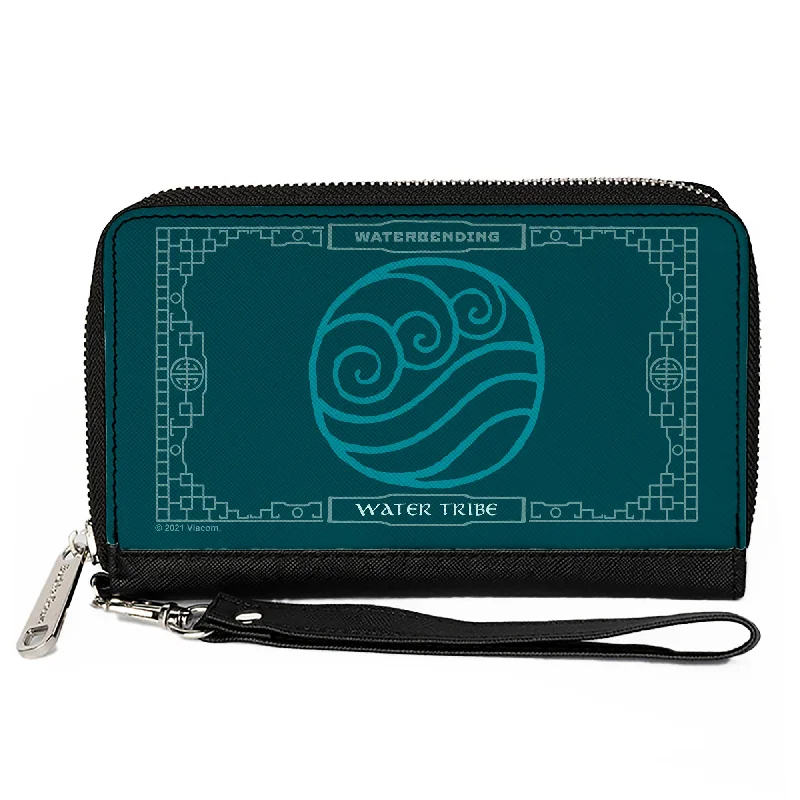 PU Zip Around Wallet Rectangle - Avatar the Last Airbender WATERBENDING WATER TRIBE Icon Blues PU Zip Around Wallet Rectangle - Avatar the Last Airbender WATERBENDING WATER TRIBE Icon Blues