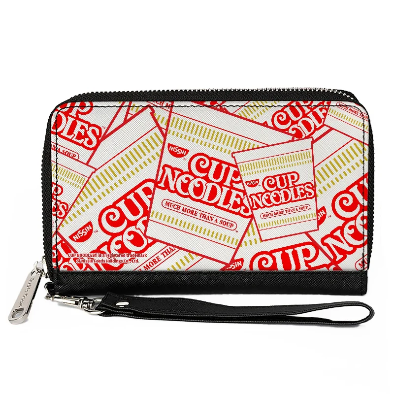 PU Zip Around Wallet Rectangle - NISSIN CUP NOODLES Cups Stacked White/Red/Dark Yellow PU Zip Around Wallet Rectangle - NISSIN CUP NOODLES Cups Stacked White/Red/Dark Yellow
