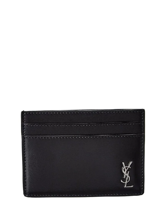 Saint Laurent Tiny Monogram Leather Card Case